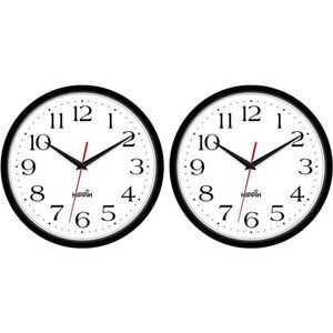 2 Pack Silent Wall Clock, 10 Inch Non Ticking Quiet Digital Sweep Decorative